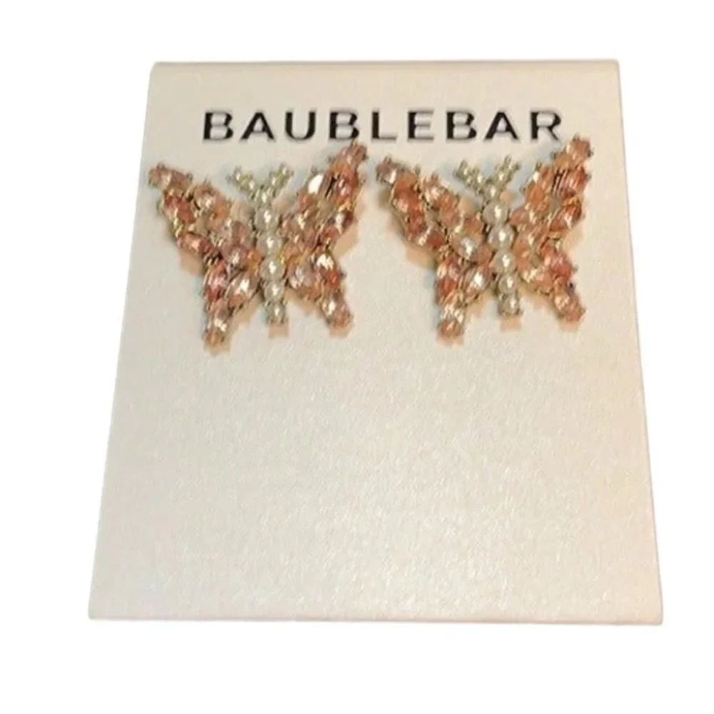 BaubleBar Mariposa Pearl Stud Butterfly Earrings - Picture 1 of 3